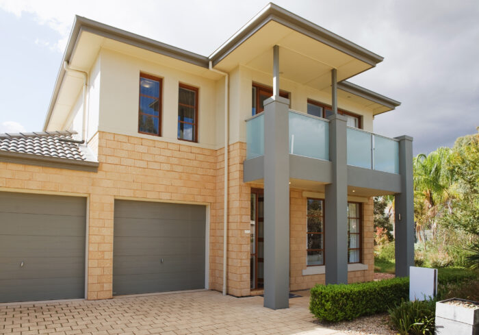 typical   facade of a modern australian house at noon