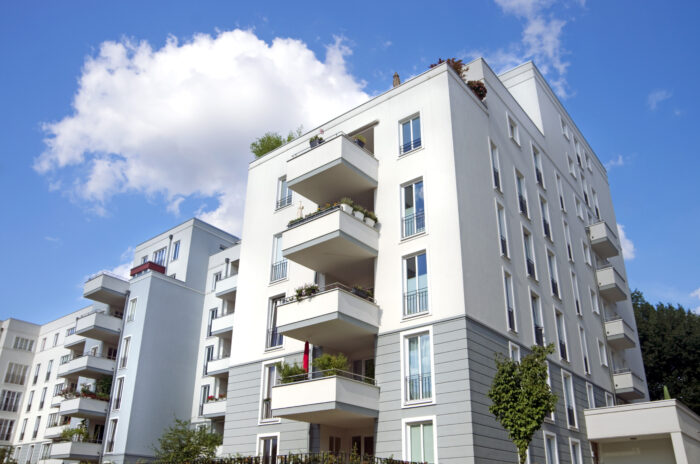 modern town houses, apartment buildings in berlin, germany